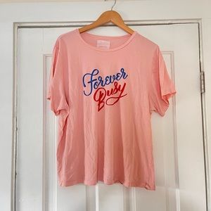 Forever Busy pink graphic tee